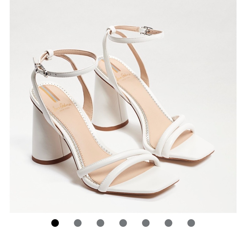 COPY - Same Edelman Kia Block Heel Sandal- White Leather